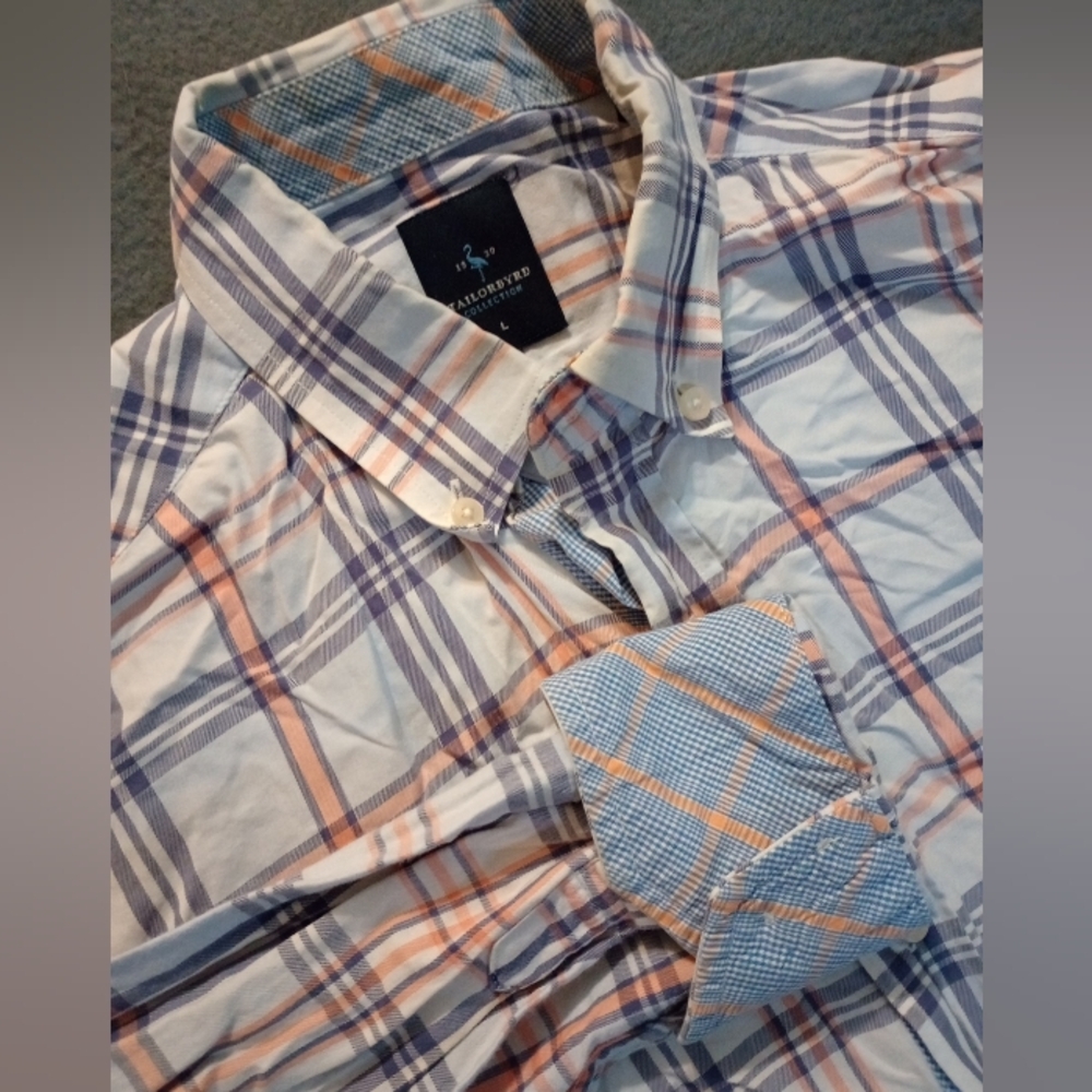 TailorByrd Button Shirt Flip Cuff Men's Large
